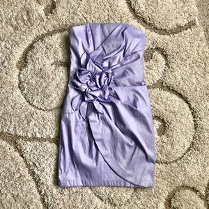 Jessica McClintock strapless lilac flower dress